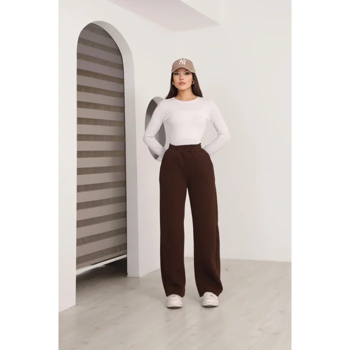 Kadın üç iplik Şardanlı bol paça eşofman altı