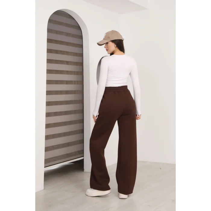 Kadın üç iplik Şardanlı bol paça eşofman altı