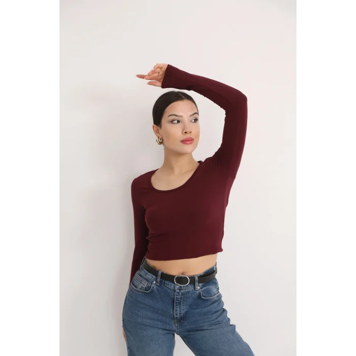 Kadın Kare Yaka Crop Body