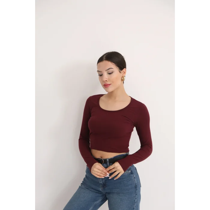 Kadın Kare Yaka Crop Body