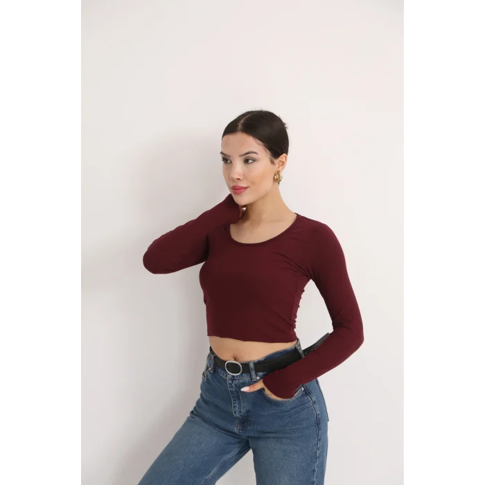 Kadın Kare Yaka Crop Body