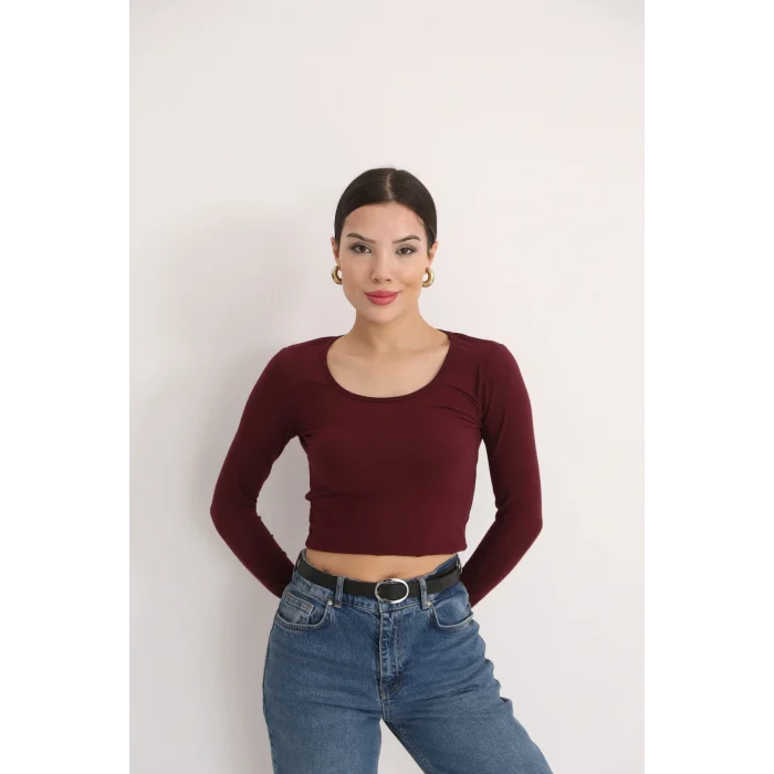 Kadın Kare Yaka Crop Body