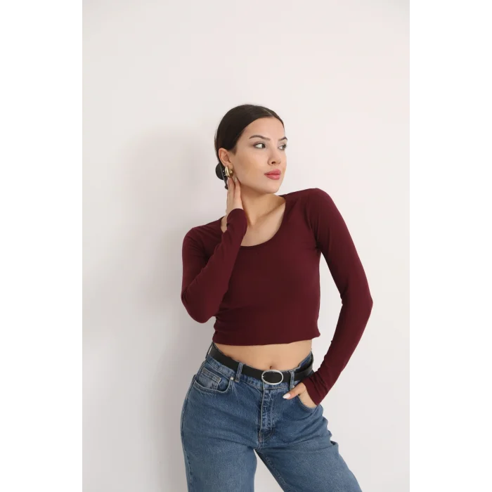 Kadın Kare Yaka Crop Body