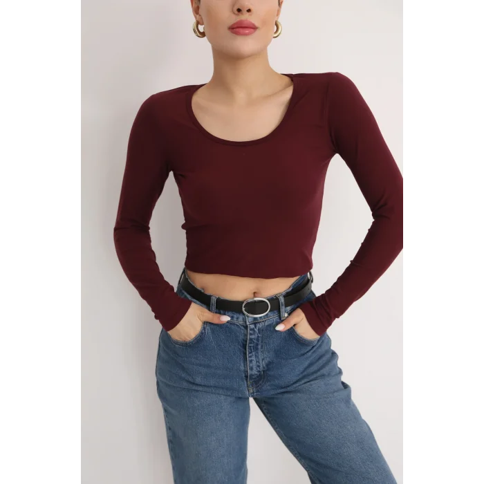 Kadın Kare Yaka Crop Body