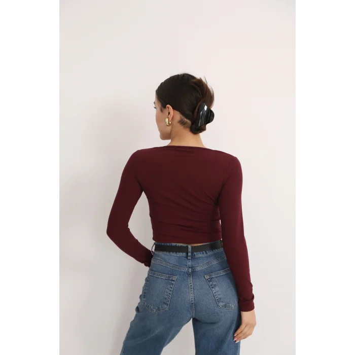 Kadın Kare Yaka Crop Body