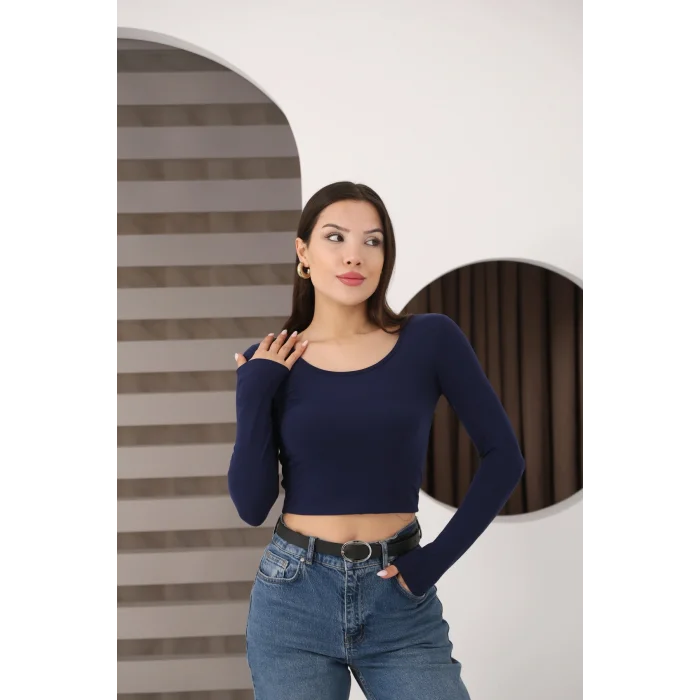 Kadın Kare Yaka Crop Body