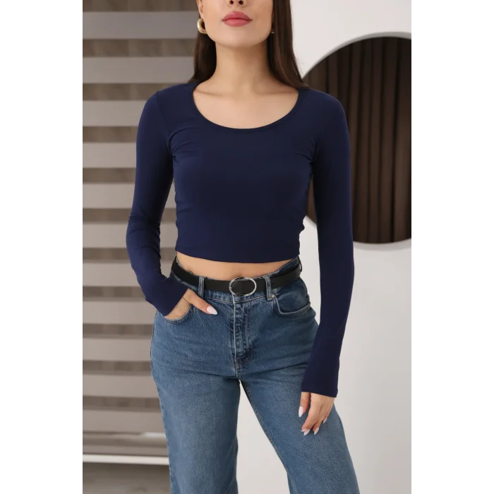 Kadın Kare Yaka Crop Body