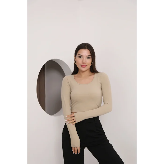 Kadın Kare Yaka Crop Body