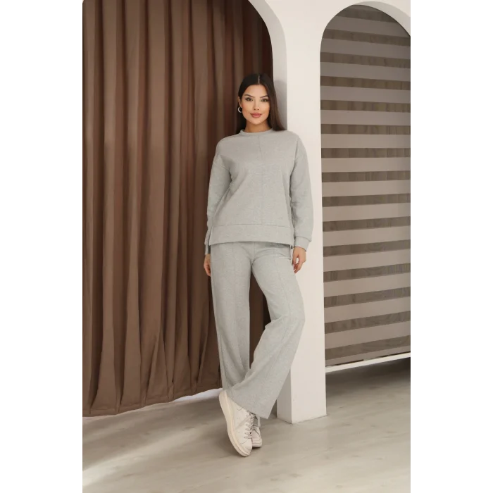 Kadın Çımalı Detaylı Selanik Kumaş Takım