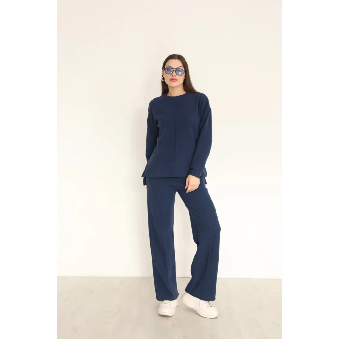 Kadın Çımalı Detaylı Selanik Kumaş Takım