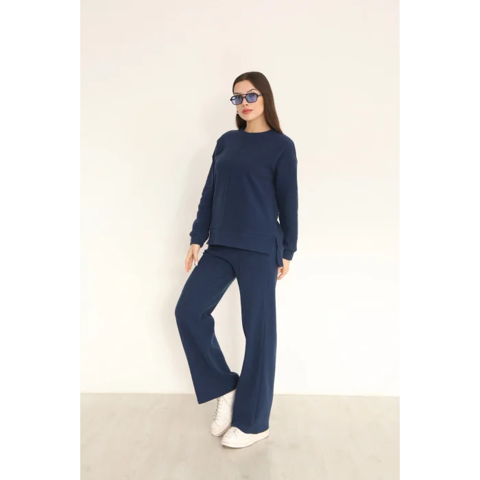 Kadın Çımalı Detaylı Selanik Kumaş Takım