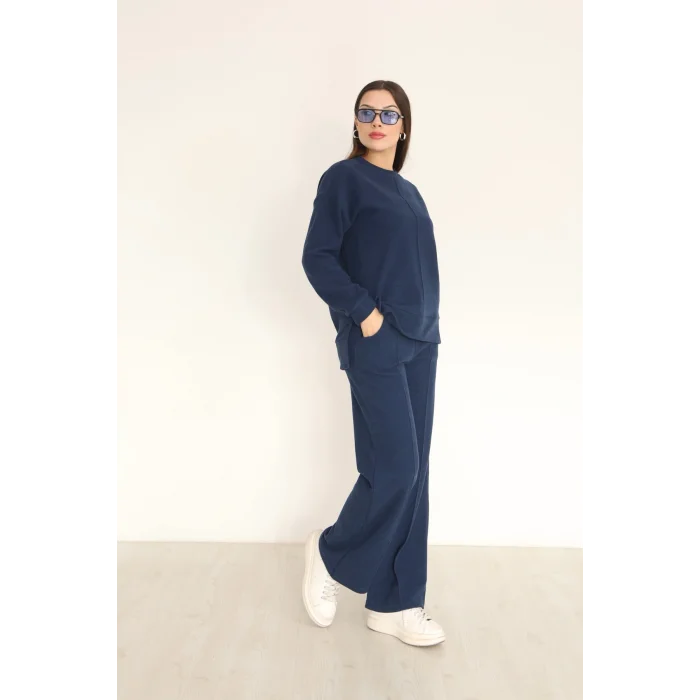 Kadın Çımalı Detaylı Selanik Kumaş Takım