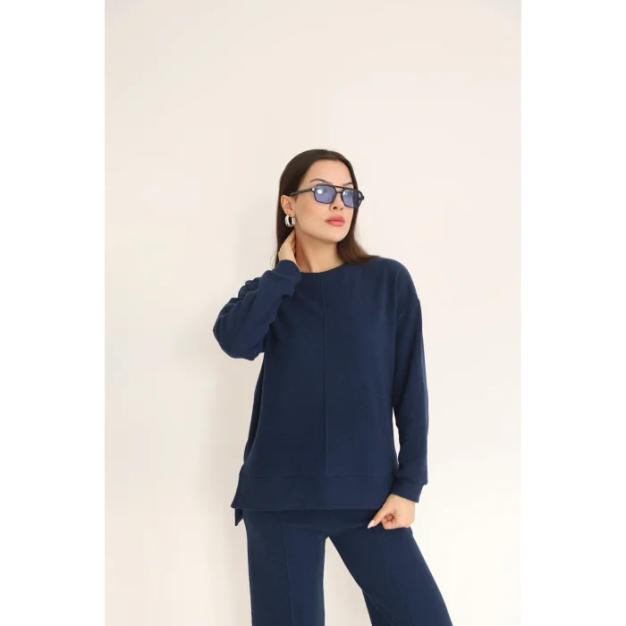 Kadın Çımalı Detaylı Selanik Kumaş Takım