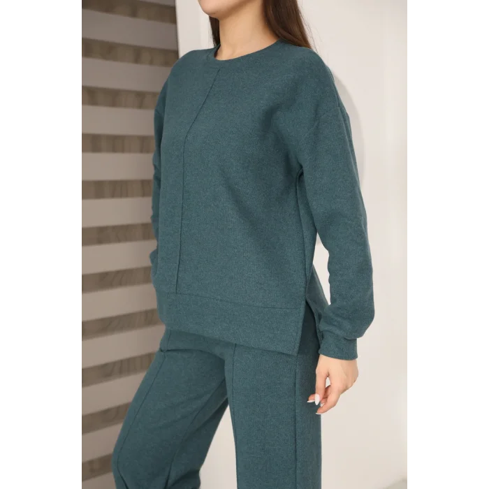 Kadın Çımalı Detaylı Selanik Kumaş Takım