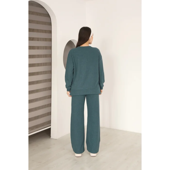 Kadın Çımalı Detaylı Selanik Kumaş Takım