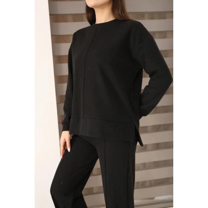 Kadın Çımalı Detaylı Selanik Kumaş Takım