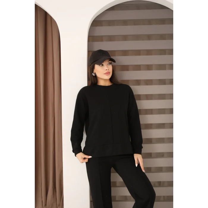 Kadın Çımalı Detaylı Selanik Kumaş Takım