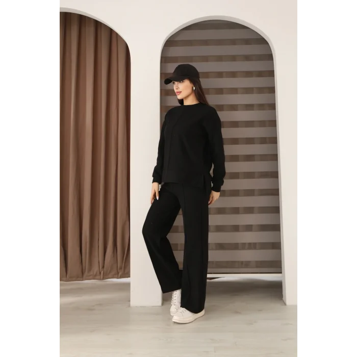 Kadın Çımalı Detaylı Selanik Kumaş Takım