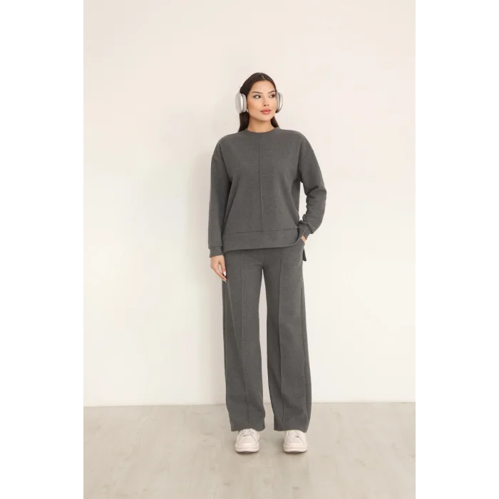 Kadın Çımalı Detaylı Selanik Kumaş Takım