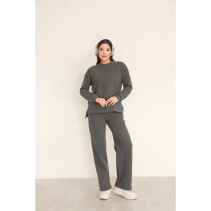 Kadın Çımalı Detaylı Selanik Kumaş Takım