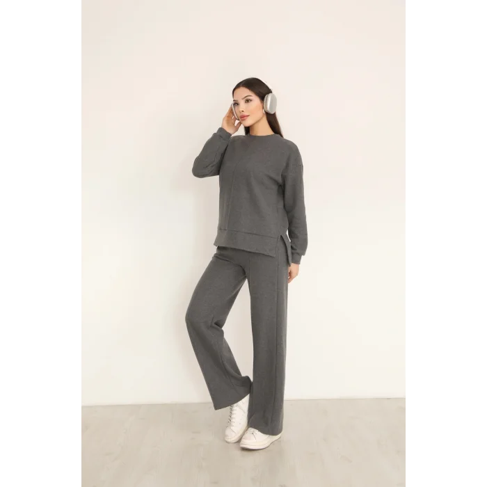 Kadın Çımalı Detaylı Selanik Kumaş Takım