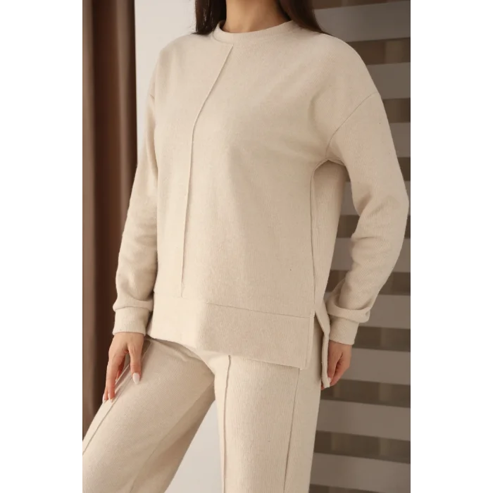 Kadın Çımalı Detaylı Selanik Kumaş Takım