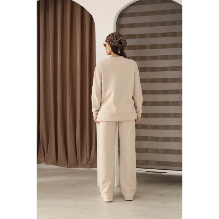 Kadın Çımalı Detaylı Selanik Kumaş Takım