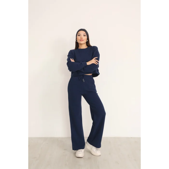 Kadın Crop Selanik Kumaş Takım