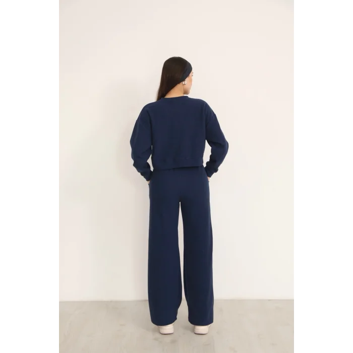 Kadın Crop Selanik Kumaş Takım