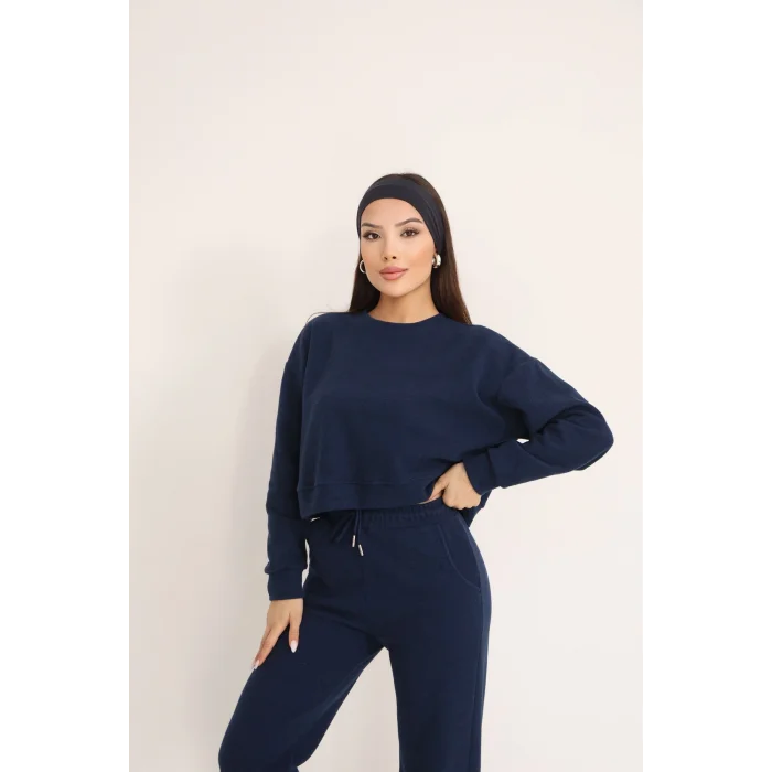 Kadın Crop Selanik Kumaş Takım