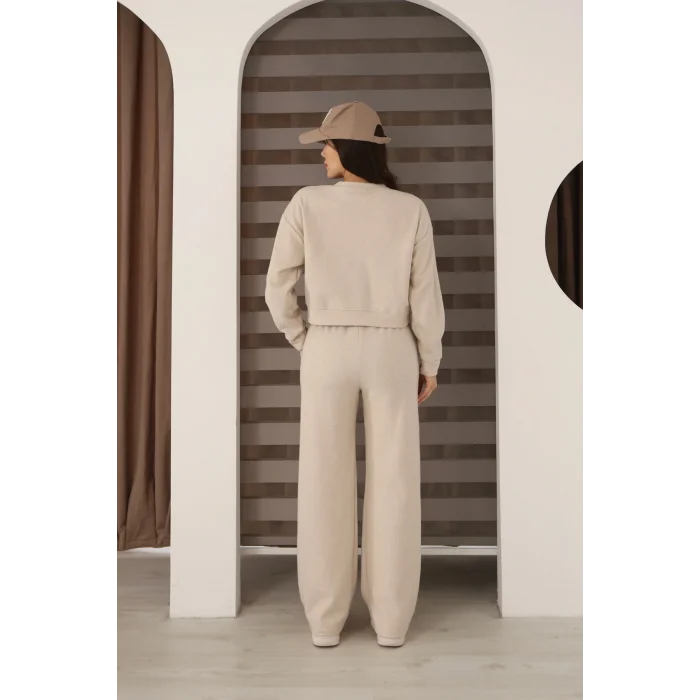 Kadın Crop Selanik Kumaş Takım