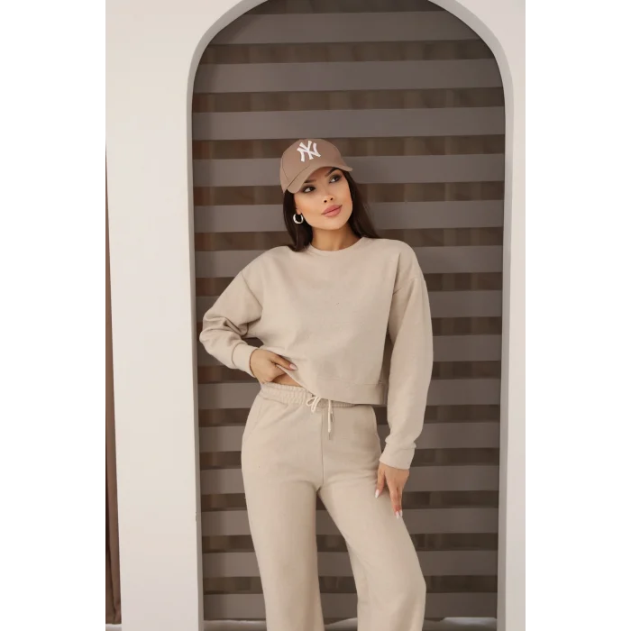 Kadın Crop Selanik Kumaş Takım