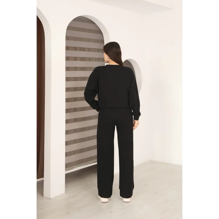 Kadın Crop Selanik Kumaş Takım