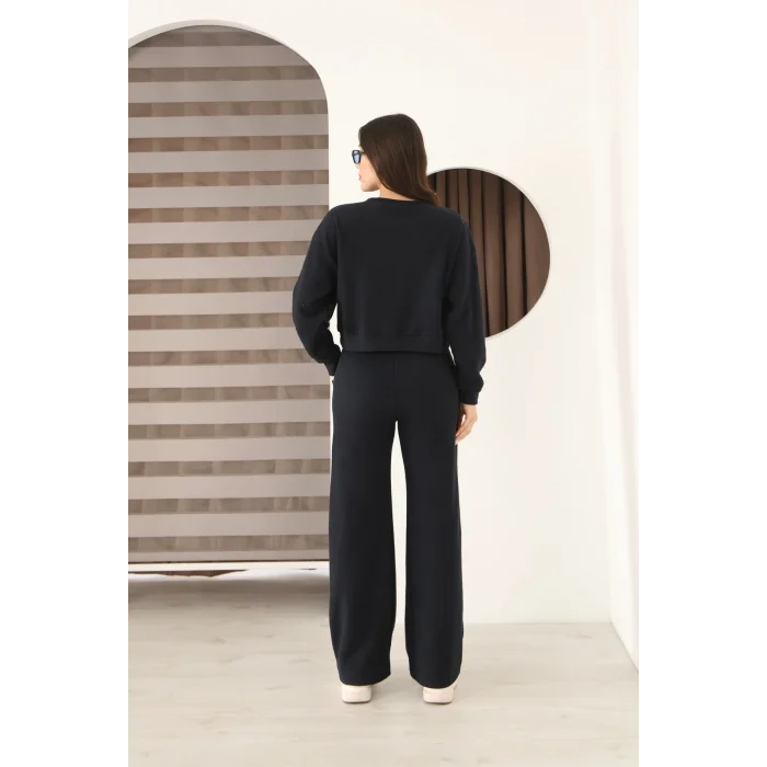 Kadın Crop Selanik Kumaş Takım