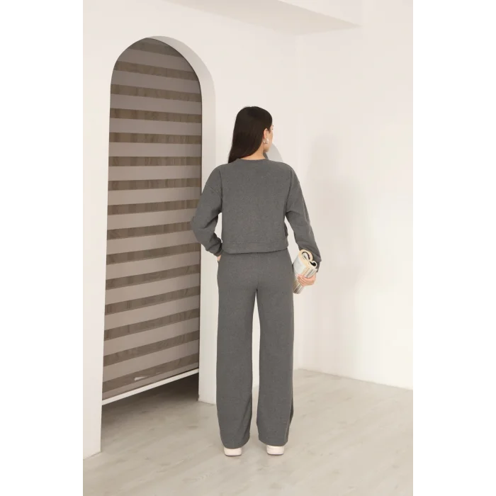 Kadın Crop Selanik Kumaş Takım