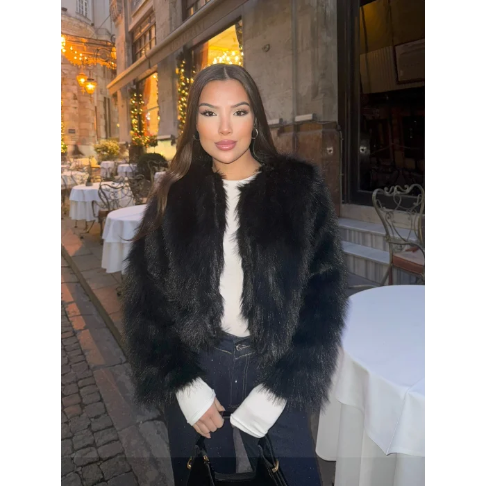 Kadın Suni Kürk Kısa-SİYAH