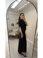 DRAPE DETAYLI DAVET ELBİSESİ-MÜRDÜM
