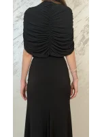 DRAPE DETAYLI DAVET ELBSESİ-SİYAH