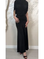 DRAPE DETAYLI DAVET ELBSESİ-SİYAH