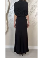 DRAPE DETAYLI DAVET ELBSESİ-SİYAH
