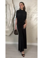 DRAPE DETAYLI DAVET ELBSESİ-SİYAH
