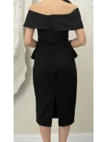 MADONNA YAKA ETEKLİ ELBİSE