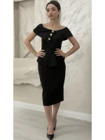 MADONNA YAKA ETEKLİ ELBİSE