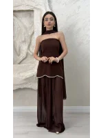 TÜL ASTARLI GÜMÜŞ DETAYLI ELBİSE