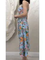 ÇİÇEK TASARIMLI CROP ETEK TAKIM