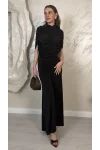 DRAPE DETAYLI DAVET ELBSESİ-SİYAH