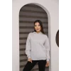 Kapşonlu Kanguru Cep Detaylı Üç İplik Şardonlu Sweatshirt