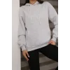Kapşonlu Kanguru Cep Detaylı Üç İplik Şardonlu Sweatshirt
