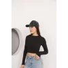 Kadın Bisiklet Yaka Crop Body