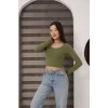 Kadın Kare Yaka Crop Body